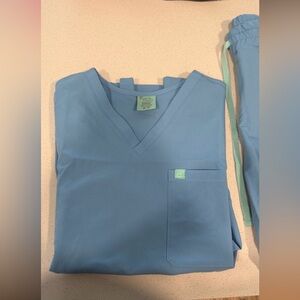 Light Blue V-Neck Women's Top - Medical Scrub Style